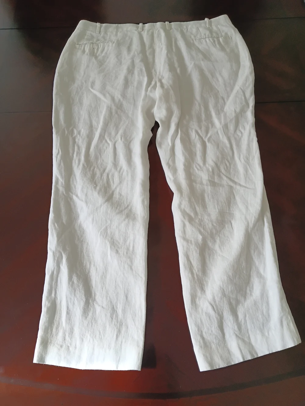 Ralph Lauren Men's White 100% Linen Straight Pants 42x30
